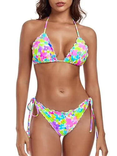 Triangle Bikini Set, Daisy Print