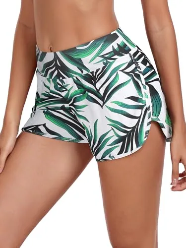 High Waisted Board Shorts, Green