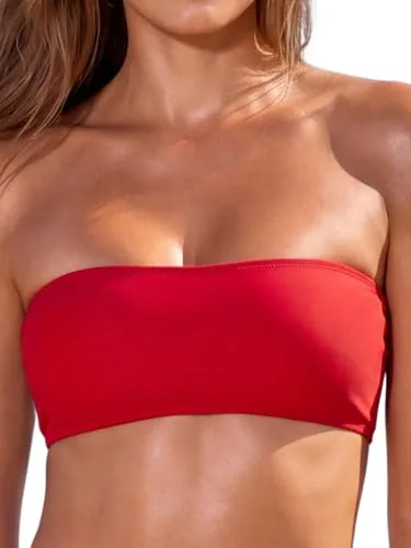 Bandeau Bikini Top, Red (Large)