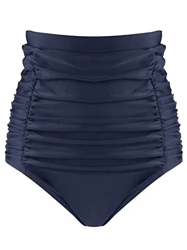 High Waisted Bikini Bottom, Navy (XX-Large)