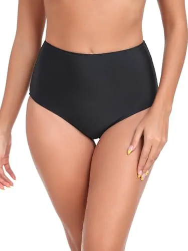 High Waisted Bikini Bottom, Black