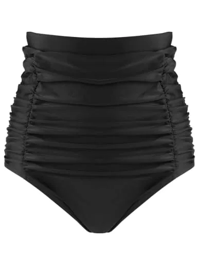High Waisted Bikini Bottom, Black