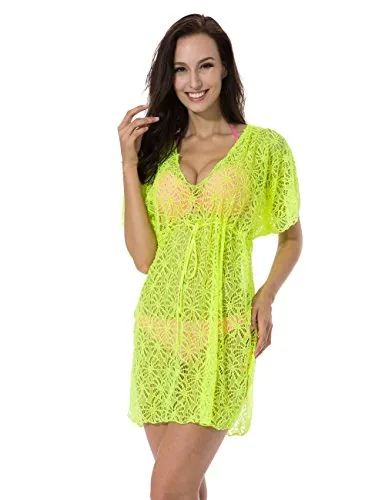 Crochet Cover Up, Neon Yellow