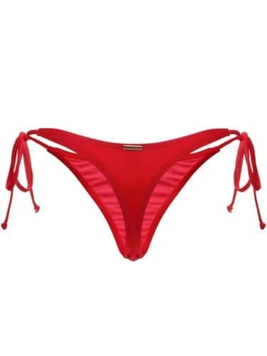 Thong Bikini Bottom, Red (X-Small)