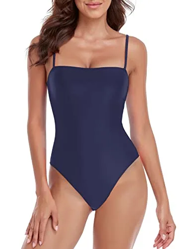 Tummy Control Bandeau One Piece, Navy